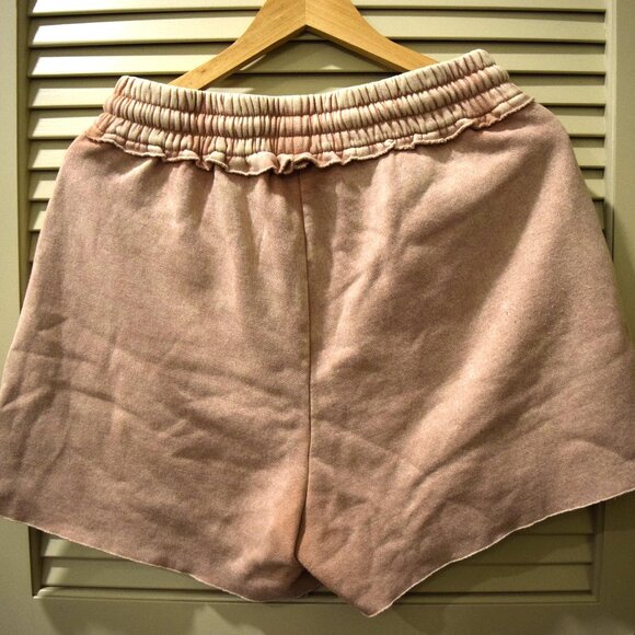 Zenana Sweat Shorts Tan Fleece Lounge Drawstring High Waist Pockets – Size L - Picture 7 of 7